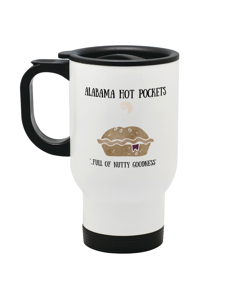 Alabama Hot Pocket Stainless Steel Travel Mug Left side. 