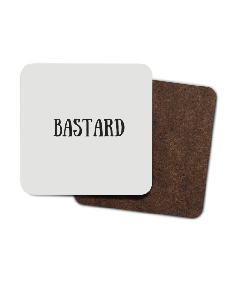 Bastard 4 Pack Hardboard Coasters front
