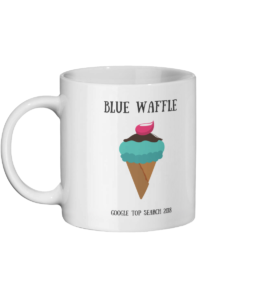 Blue Waffle Mug Left side