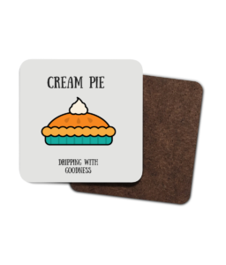 Cream Pie 4 Pack Hardboard Coasters front