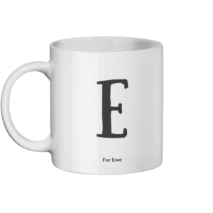 E for Ewe Mug Left-side