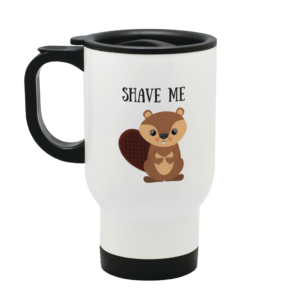 Shave Beaver Stainless Steel Travel Mug Left side