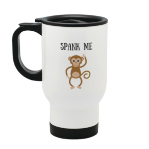 Spank Monkey Steel Travel Mug Left side